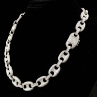 Collier chaîne à maillons en forme de grains de café solides, serti de zircon cubique, style hip-hop, pour hommes, bijoux de rappeur, YSSJewelry