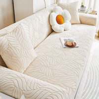 Housse de canapé universelle en velours jacquard à motifs floraux, couvrante, toutes saisons, anti-griffures pour chats, lavable, moderne