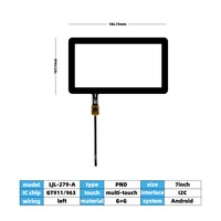 Écran tactile capacitif multi-touch de 7 pouces PND, dureté 6H, montage intégré pour la navigation automobile et le contrôle industriel