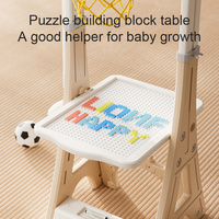 Jeu d'Intérieur pour Tout-Petits, Cadre Réglable Personnalisé, Support de Panier de Basket Portable avec Planche et Ballons pour Enfants