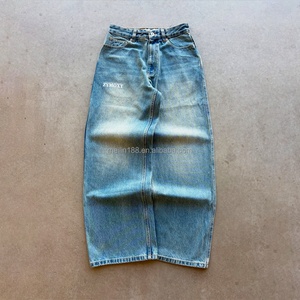 Fabricant de jeans pour hommes 100% coton sur mesure, pantalons en denim délavé au soleil, streetwear de haute qualité, jeans baggy surdimensionnés - Product Image 1