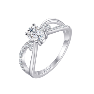 New Arrival 925 Sterling <b>Silver</b> Romantic Party Fashion Jewelry Engagement <b>Ring</b> 5*7mm White Oval Cut Cubic Zircon Rhodium Plated - Product Image 2