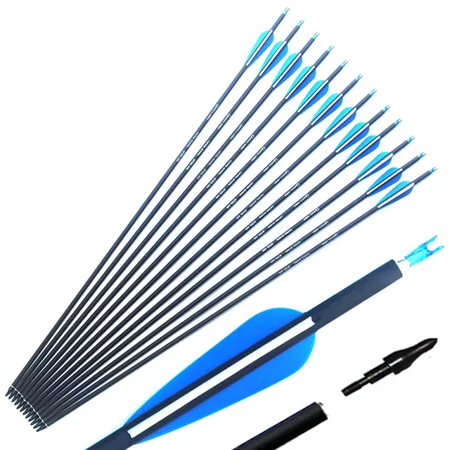 Archery Fiber Hunting Arrow wholesale 6mm Target Recurve Bow Archery Arrow Fiberglass Carbon Arrow