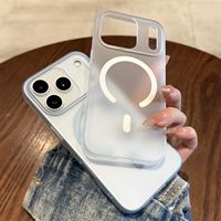 Coque de téléphone antichoc magnétique en PC et TPU au design mat pour iPhone 17 Pro Max 16 15 14 13 12, étui de protection électroplaqué