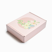 Boîte d'emballage d'expédition en papier ondulé personnalisé haut de gamme avec impression numérique logo fleur personnalisée emballage de boîte aux lettres en papier