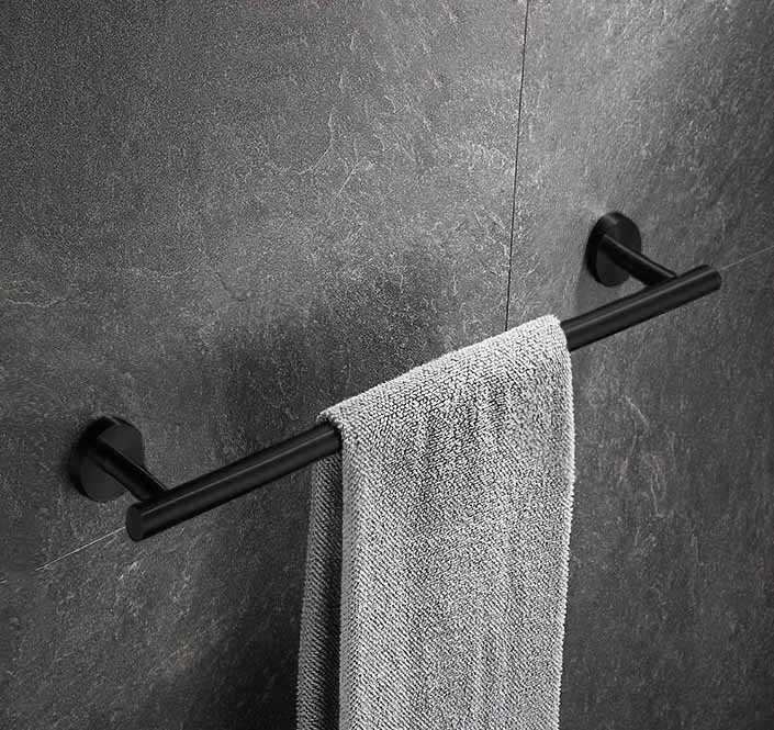 OEM/ODM Bathroom Towel Bar Matte Black 18"/24" Bathroom Towel Rail 304 Stainless Steel Black Bathroom Towel Rack