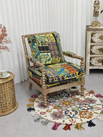 Fauteuil individuel en bois massif de style vintage américain, fabriqué en Chine, célèbre sur internet, pour salon, bureau, mobilier de maison décontracté de designer