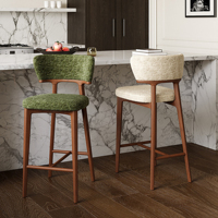 Tabourets de bar ShanMu Designer, neufs, en bois massif, pour comptoir de cuisine, design minimaliste français, 55 cm