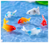 Miniature Animal Mignon Dessin Animé 3D Résine Artificielle Koi Poisson Chanceux Figurine Aquarium Jouet pour Enfant Décoration Terrarium Accessoires