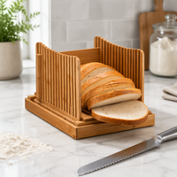 Trancheuse à pain en bois et étagère de rangement à un seul niveau pour usage domestique et commercial