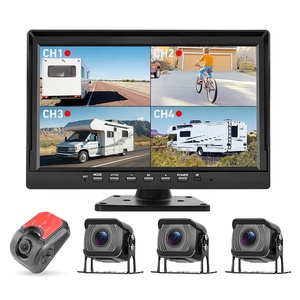 GreenYi Moniteur enregistreur DVR 4 canaux AHD 10 pouces, écran IPS, prise en charge 2K/4K, lecture vidéo en écran partagé pour <span class=keywords><strong>camion</strong></span> et véhicule - Product Image 1