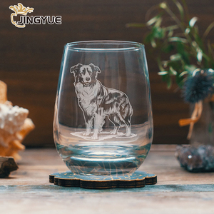 Logotipo personalizado perro grabado <span class=keywords><strong>copa</strong></span> de <span class=keywords><strong>vino</strong></span> sin tallo con agua única cerveza beber regalo de boda de cumpleaños personalizado - Product Image 1