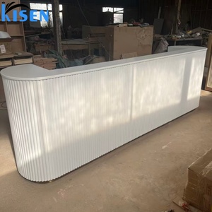 Kisen Luxury Versatile for Office Hospital <b>Bar</b> Hotel Living Room Workshop Salon Cashier Counter Big Size Stone Reception Desk - Product Image 5