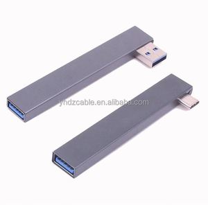 Right Angle Aluminum Alloy Type C Splitter Laptop 3.0 <b>USB</b> <b>Hub</b> Extender Four Port <b>Hub</b> - Product Image 6