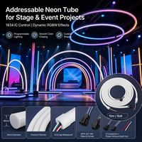 Tube néon LED flexible en silicone RGBW rond de 40 mm, 24 V, adressable, 1834IC, 10 m/rouleau, pour façade, scène, signalétique