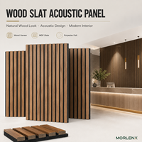Panneau mural acoustique MORLENX en MDF à lattes, absorption acoustique, support en feutre, design européen moderne pour hôtel, bureau, villa, intérieur