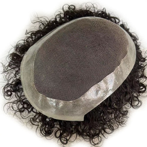 Prothèse capillaire pour hommes en cheveux humains indiens, densité 100%, base australienne, grand stock - Product Image 1