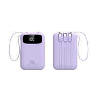 Powerbank portable à affichage de capacité intelligent 10000mah 120w PD 20wBanques d'alimentation à charge rapide avec 3 câbles PB16