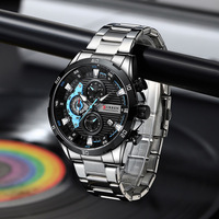 CURREN 8402 montre de luxe pour hommes montre-bracelet lumineuse montres de sport Quartz acier inoxydable chronographe horloge calendrier étanche