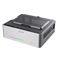 Violon couleur argent Mini ITX Csae avec cadre en Aluminium, violon argenté avec alimentation électrique 180W 80 + APFC