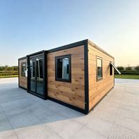 Maison conteneur extensible à double aile 20FT 40FT, maison préfabriquée modulaire pliable, bâtiment préfabriqué mobile extensible