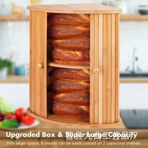 Bamboo Corner Shelf Storage Rack For <b>Kitchen</b> Cabinet Organizer With Two Tiers And Natural Finish - Product Image 3