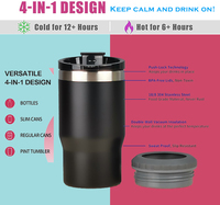 Refroidisseur de canettes multi-usages 4 en 1 en acier inoxydable isolé Stubby Regular Cans Slim Beer Bottle Holder For Garder la boisson froide