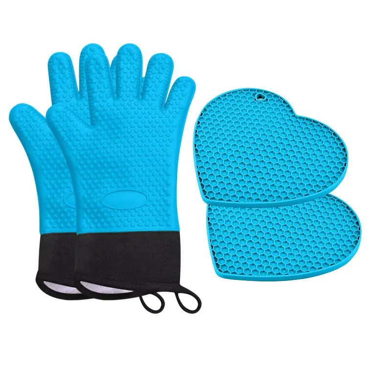 Household kitchen tool, silicone heat resistant mitt silicone oven mitt silicone pad baking gloves customization for cooking