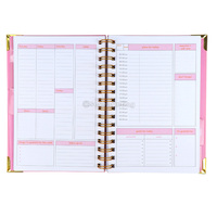 Journal d'objectif en spirale A4 A5 avec logo entièrement personnalisé coffret cadeau agenda et carnet de notes agenda rose