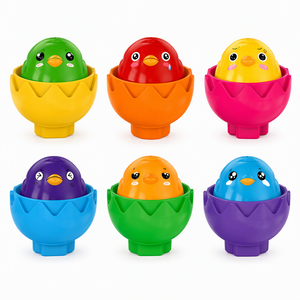 Juego de 6 Huevos de Colores para Clasificar por Forma y Color, Juguete Educativo, Regalo de Pascua para Niños Pequeños, Niños y Niñas en Edad Preescolar - Product Image 1