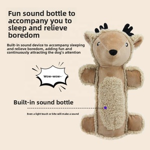 Jouet interactif en peluche sonore pour chiens et chats, soulage l'ennui, le stress et la colère, nettoie les dents, poupée renne - Product Image 2