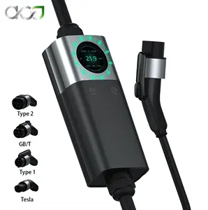 Carregador portátil para carros elétricos, carregador rápido tipo 2 1 para carros elétricos, carregador portátil para carros elétricos, América, Europa, Reino Unido, 3.7kW, 7,5kW