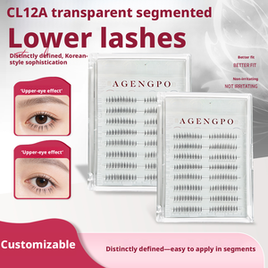 Pestañas Inferiores en Grupo con Banda Transparente, Pestañas Postizas Estilo <span class=keywords><strong>Manga</strong></span>, Pestañas Inferiores en Grupo con Logotipo Personalizado, Hechas a Mano - Product Image 1