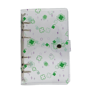 Mignon mode pince en plastique cahier planificateur ensemble porte-cartes anneau à feuilles mobiles journal bouton fermeture réinstallable dossier scolaire - Product Image 6