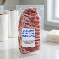 Sacs sous vide en PA/PE de qualité alimentaire en gros, emballage alimentaire transparent coextrudé, thermoscellable, imprimé UV personnalisé pour viande et volaille désossée