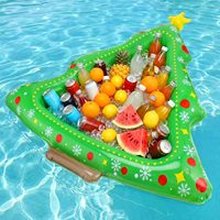 Opblaasbare drijvende koelbox voor Kerstmis in juli feestdecoratie |   27,5'' x 25'' Kerstboom drankenkoeler, feestbenodigdheden voor de feestdagen