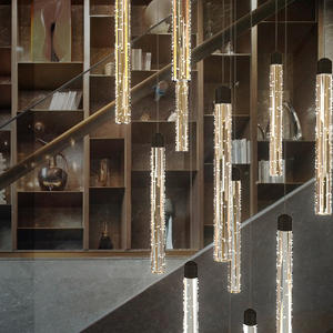 Offre Spéciale personnalisé décoratif cristal lumière moderne hôtel duplex escalier en colimaçon projet de luxe long lustre - Product Image 1