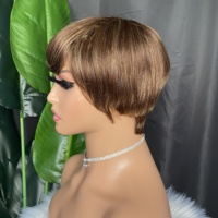Prix bas Perruque de coupe de lutin de cheveux humains bruts vierges brésiliens à bas prix