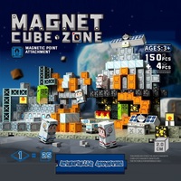 Ensemble de 150 blocs magnétiques en plastique, jeu de construction, cubes de construction, jouets sensoriels Montessori STEM pour enfants