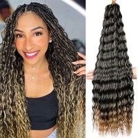 Cheveux à tresser Deep Wave Twist 30 pouces 120g, fibre ignifuge pour tresses au crochet, double trame machine, différentes couleurs