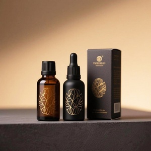 Round Shoulder Essential Oil <b>Bottle</b> Empty Glass Refill 30ml 50ml Perfume <b>Bottle</b> With Box Packaging - Product Image 2