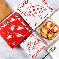 Boîte d'emballage universelle en carton pour pizza à emporter, impression personnalisée en gros, 6/8/9 pouces, avec logo