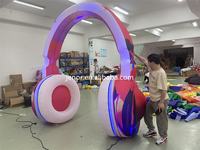 Casque gonflable coloré, arche gonflable, cabine de DJ avec lumière pour la décoration