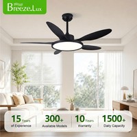 Ventilateurs de plafond LED modernes de 48 pouces à 5 pales, télécommande, 6 vitesses, intensité variable, moteur DC silencieux, garantie 10 ans - Vente en gros usine