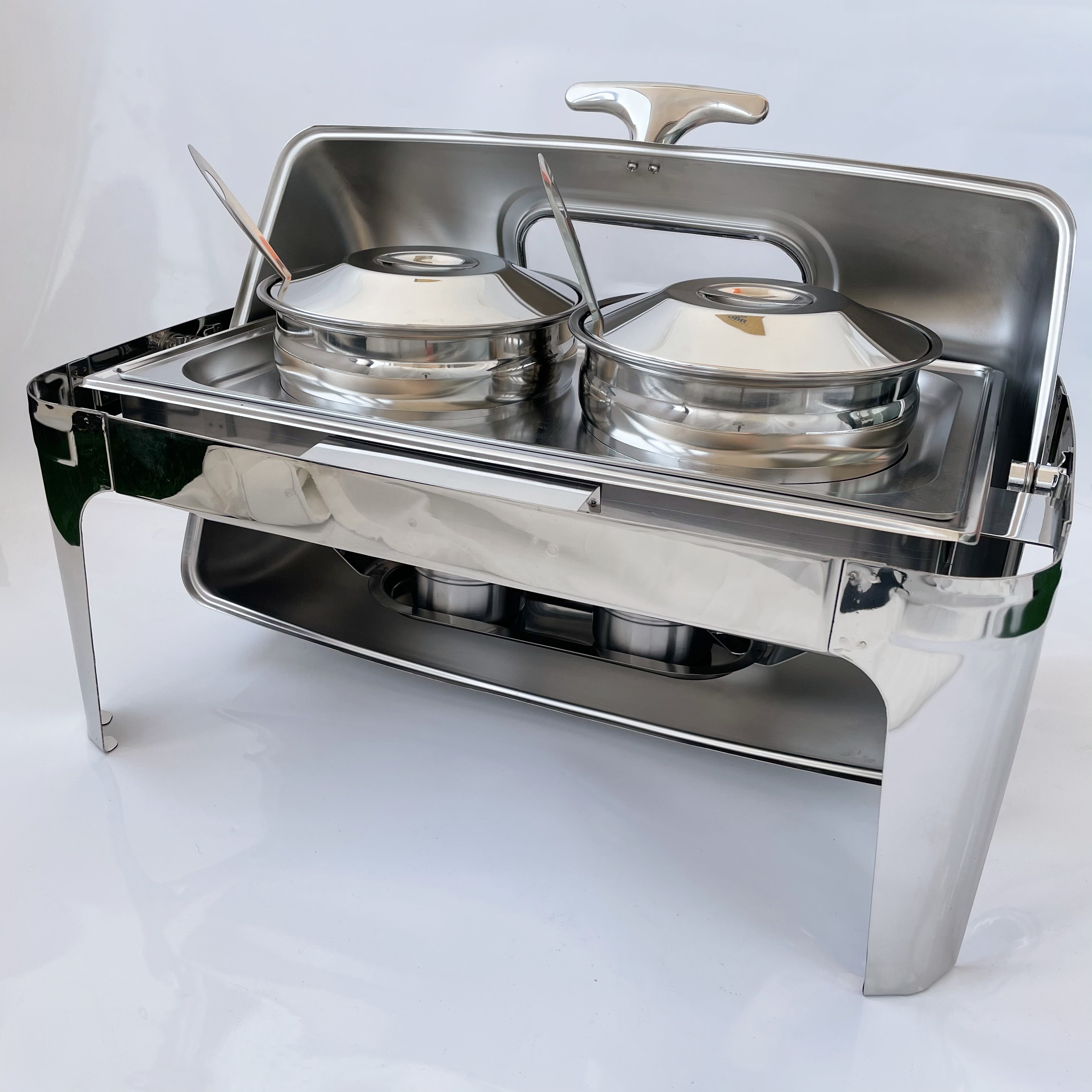 Luxury Roll Top Saving Chafing Dish Dishes Stainless Steel Buffet Food Warmer Display Set