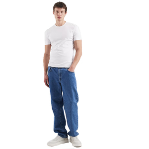 T-shirt da uomo girocollo in cotone di alta qualità, personalizzabile con stampa logo, vestibilità aderente, 100% cotone, colore bianco - Product Image 2