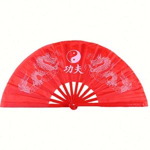 Double Sided Red Bone Bamboo <b>Hand</b> <b>Fan</b> Kung Fu Tai Chi Martial Arts High End Dance <b>Fan</b> with Painted Technique for Adults Children - Product Image 2