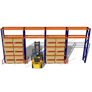 2 Ton Pallet System 3 Ton Heavy Long Span Shelving Upright Racking Portable Racks For Warehouse 1 Ton double deep shelf rack