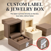 Boîte à bijoux carrée en velours personnalisée, structure rigide recyclable, étiquette VOID anti-effraction, anti-contrefaçon, emballage de luxe pour bagues et montres
