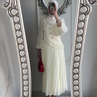 Ensemble jupe plissée ample et élégante à volants pour femme, collection Printemps 2026